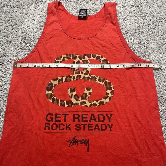 Stussy Vintage Red Tank Top Size Graphic Logo Skate Size Medium - Picture 4 of 6